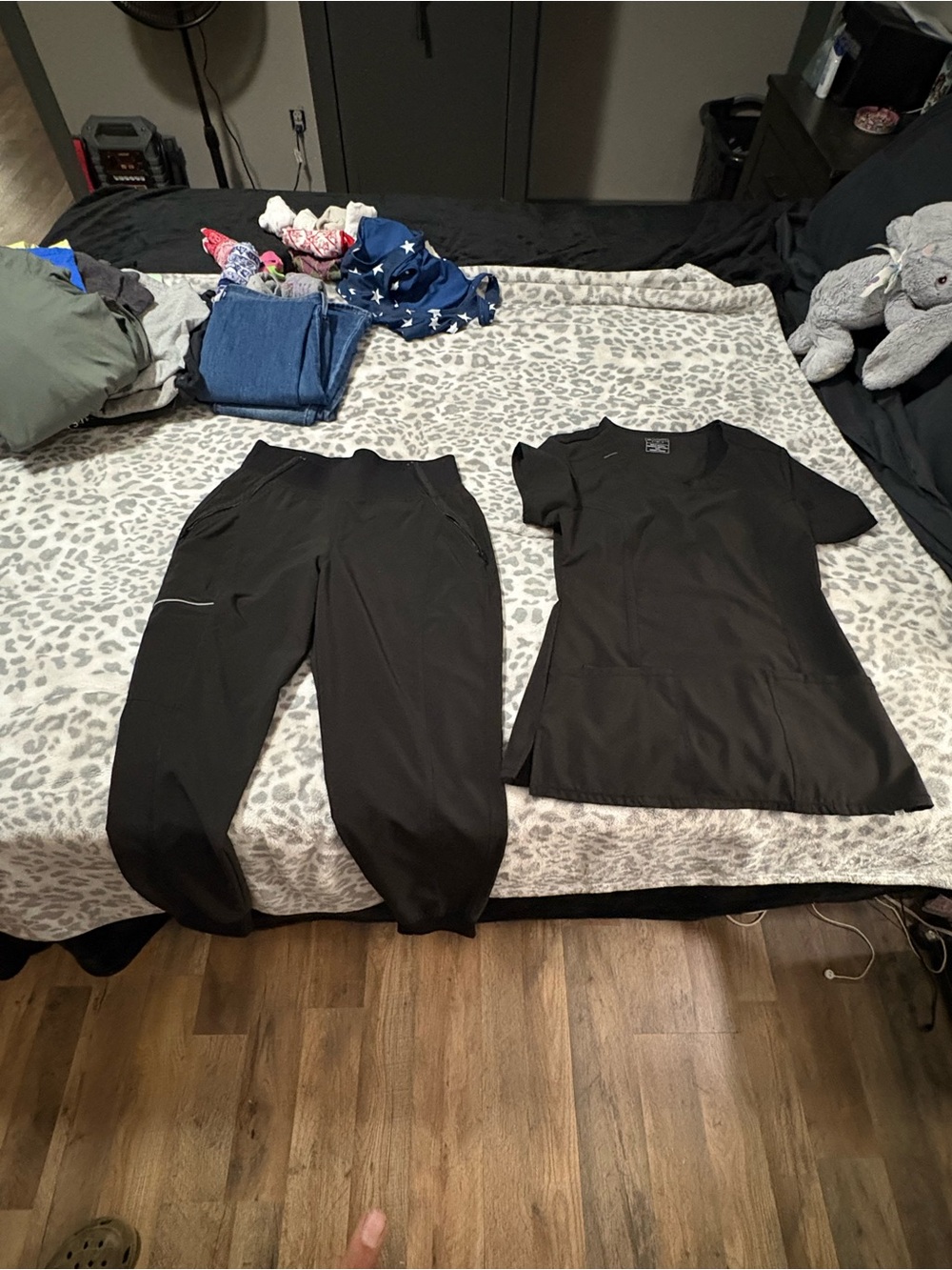 New Black Women's Scrub Set - Top and Pants